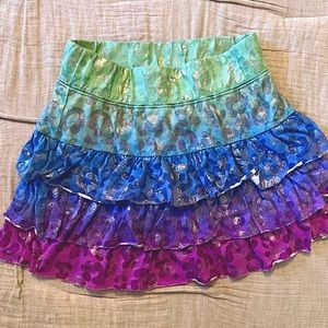Justice rainbow colored Skort, Size 6 girls